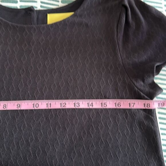 Maeve Anthropologie Women’s Little Black Shift Dress Diamond Knit Printed Size M - Picture 8 of 9